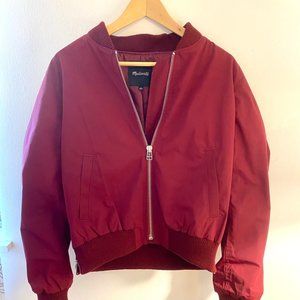 Madewell Side Zip Bomber Jacket Burgundy